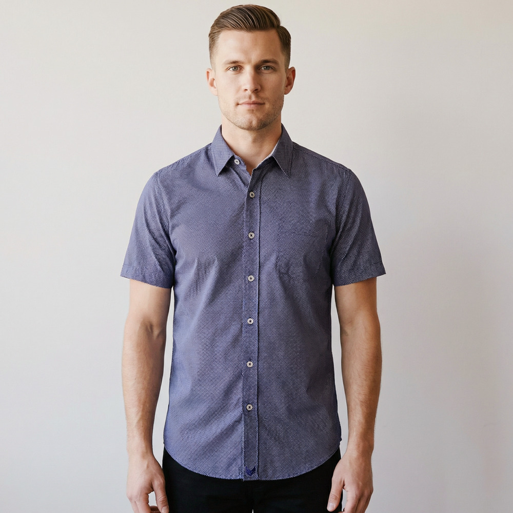 Buttercloth Icy Cotton Shirt Mens Size M Button Up Short Sleeve Pocket